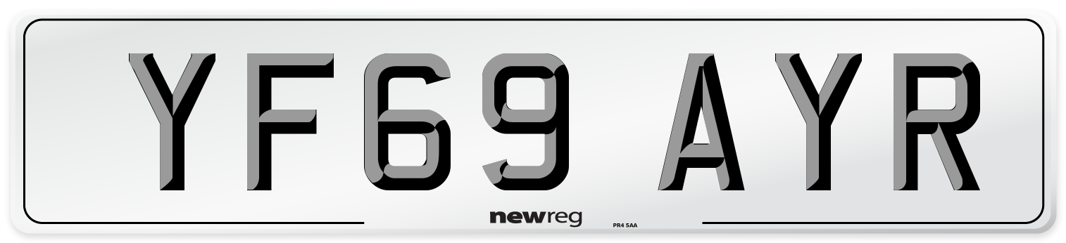 YF69 AYR Number Plate from New Reg